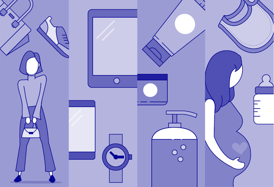 Vector image Fashion, Consumer Electronics, Health and Beauty, Mom and Baby
