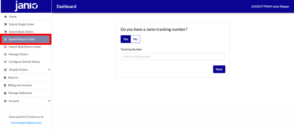 Product Guide create returns order submit return order screen