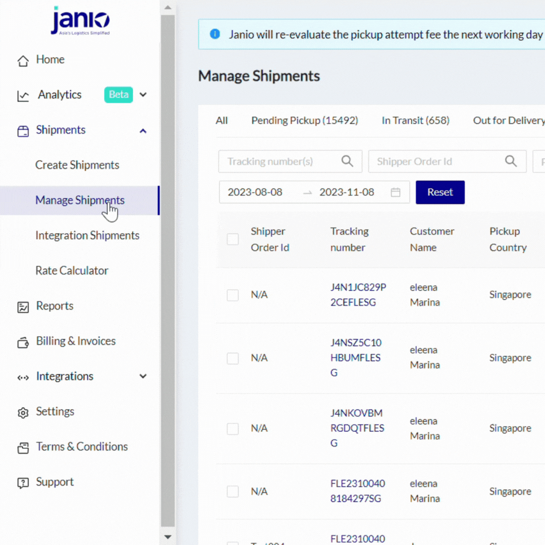 Seamless access to POD within Janio Merchant Portal